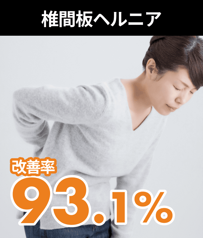 椎間板ヘルニア 改善率93.1%